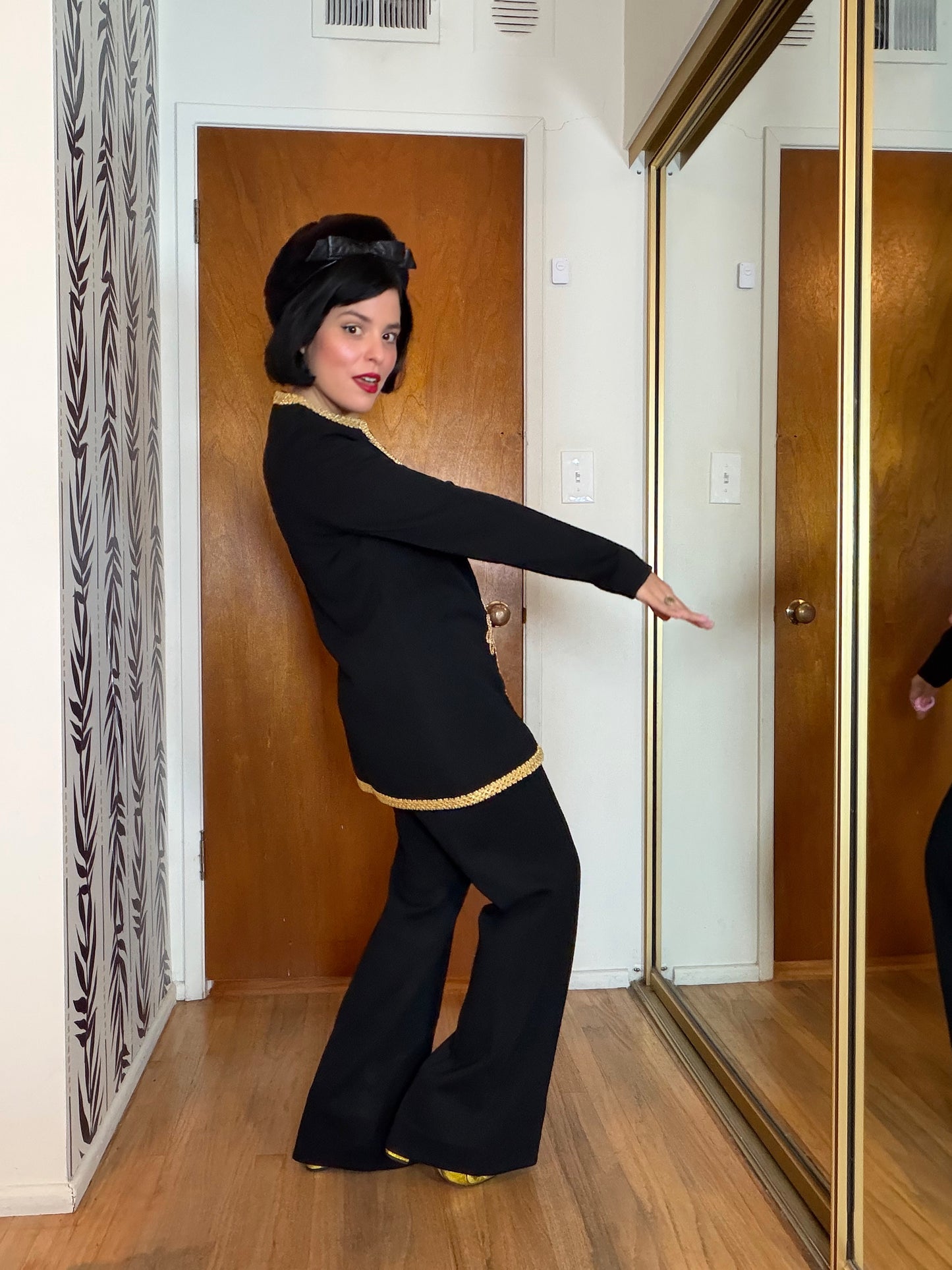 60s Gia Ninno 100% Wool Soft Knit Tunic Matching Pant Set Fits S-M & Possible Size L