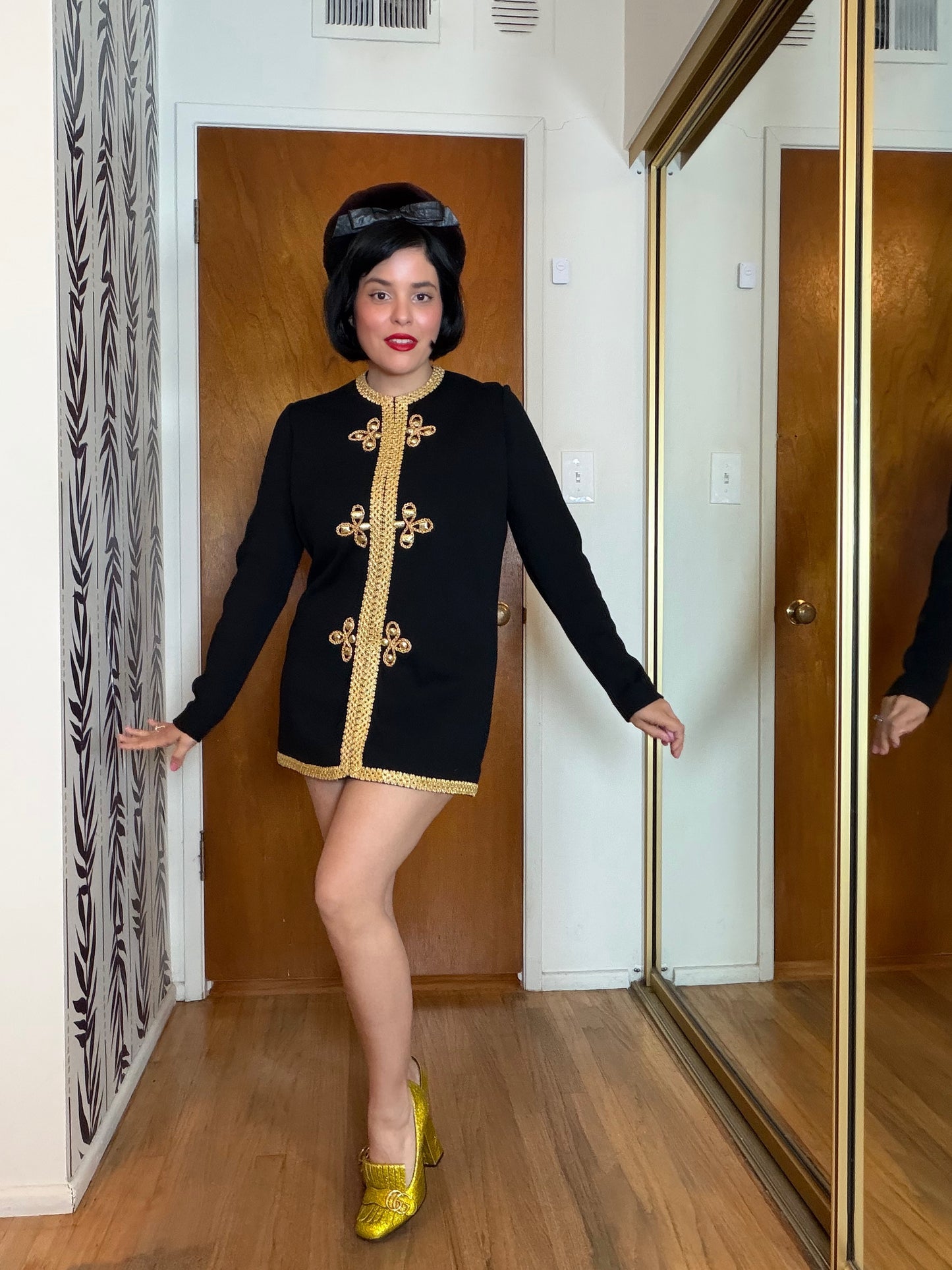 60s Gia Ninno 100% Wool Soft Knit Tunic Matching Pant Set Fits S-M & Possible Size L