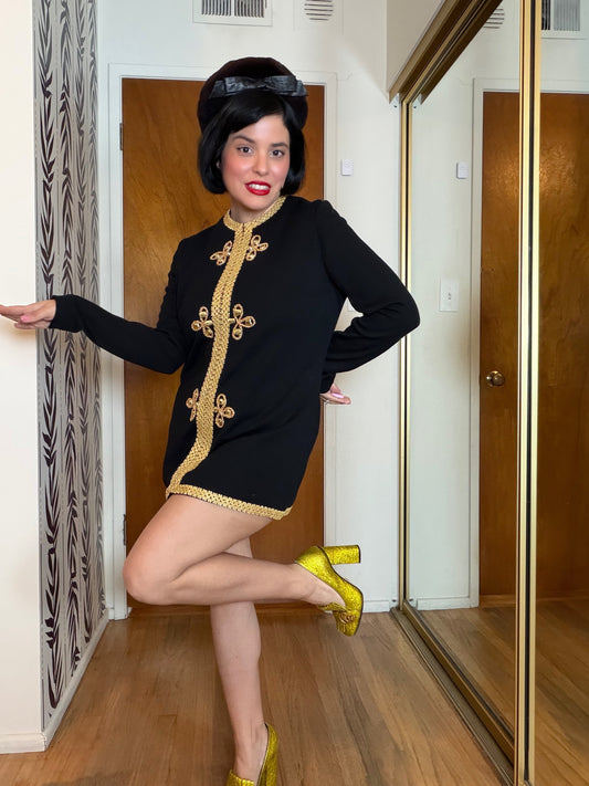 60s Gia Ninno 100% Wool Soft Knit Tunic Matching Pant Set Fits S-M & Possible Size L