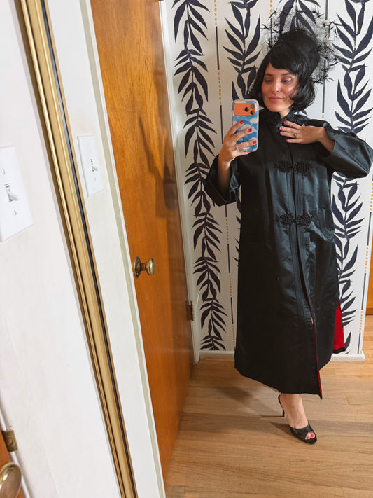 50/60s Black Dandelion Pillbox hat by Maria Pia