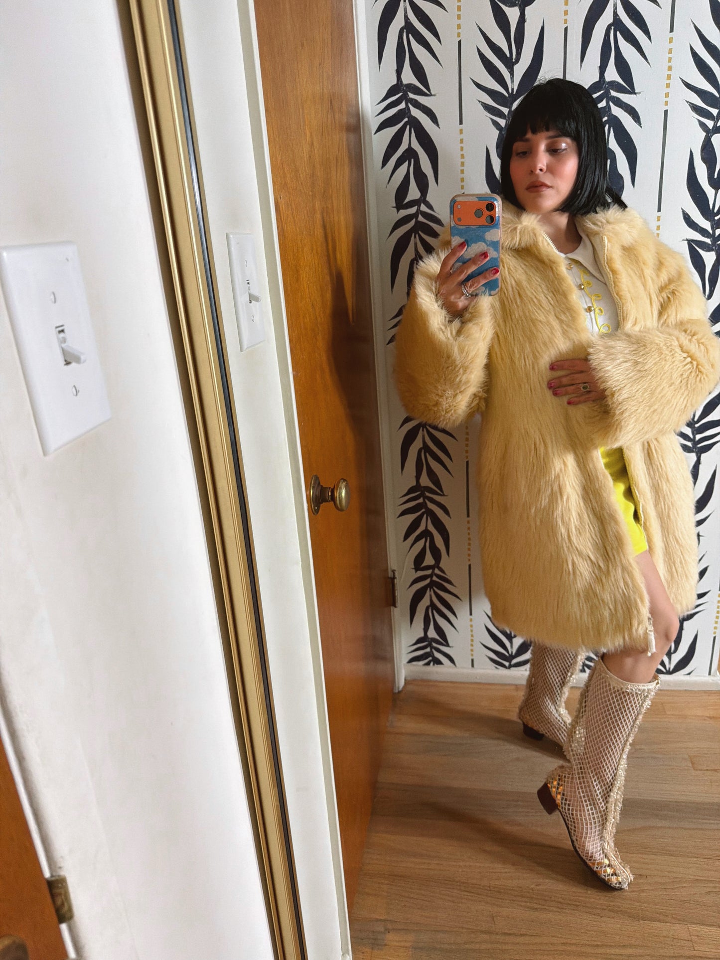 Vintage 60s Faux Shag Fur Oversized Coat Fits all Sizes