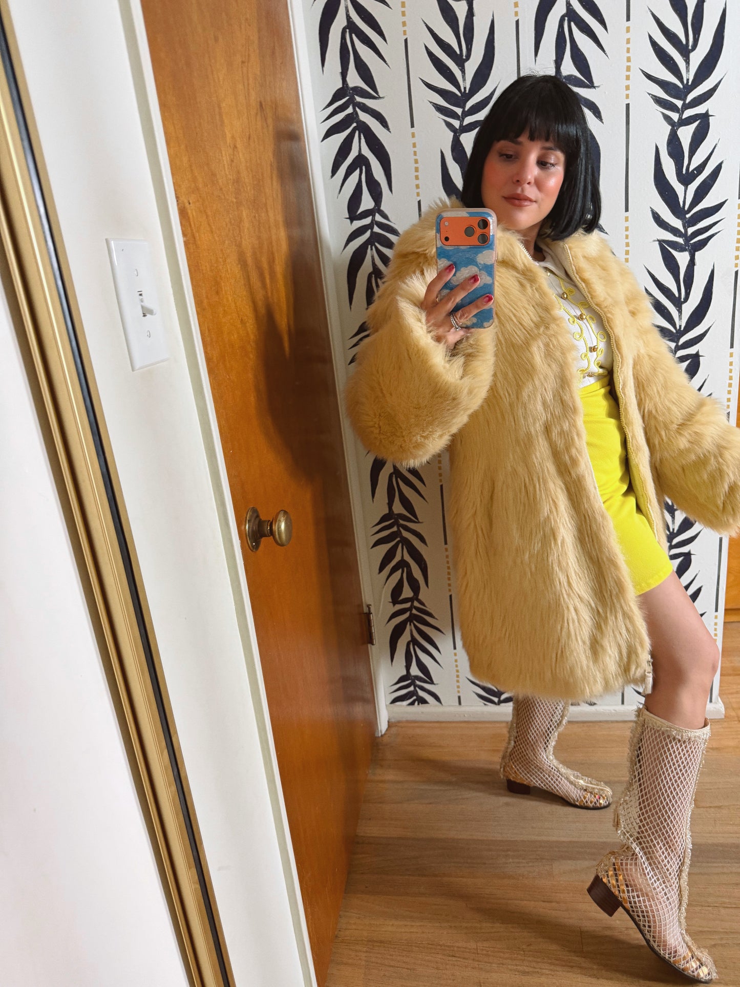 Vintage 60s Faux Shag Fur Oversized Coat Fits all Sizes