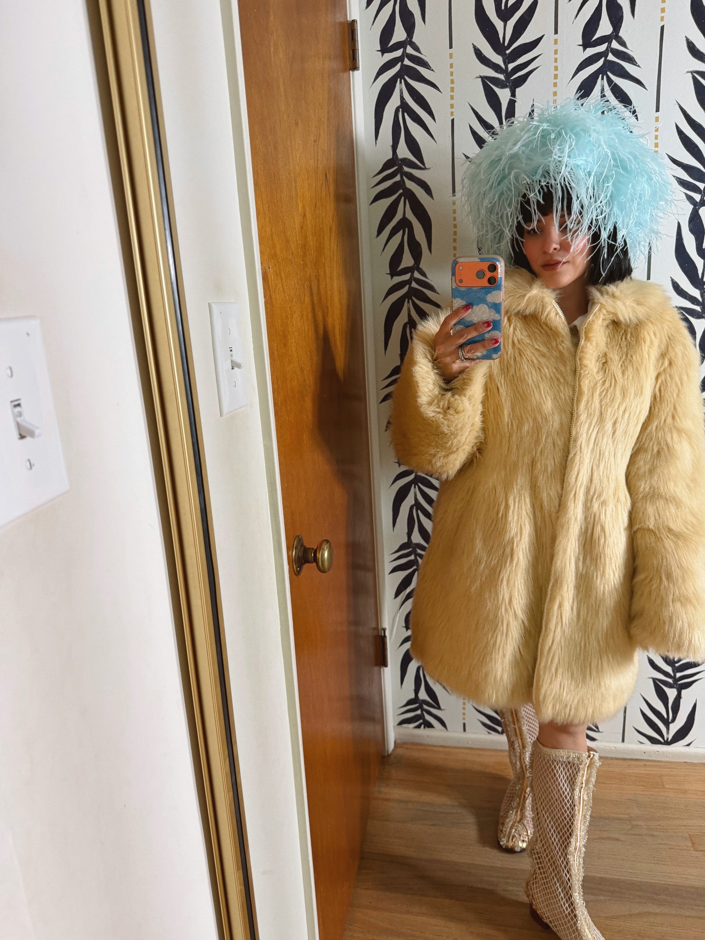 Vintage 60s Faux Shag Fur Oversized Coat Fits all Sizes