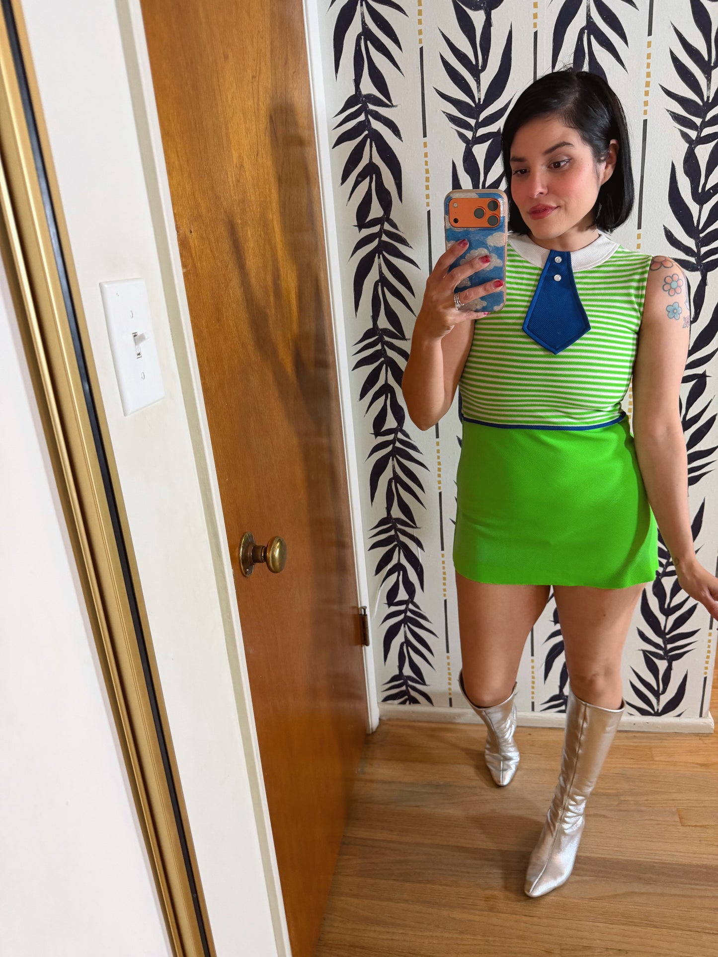 60s MOD trompe l'oeil Micro Mini Fits XS