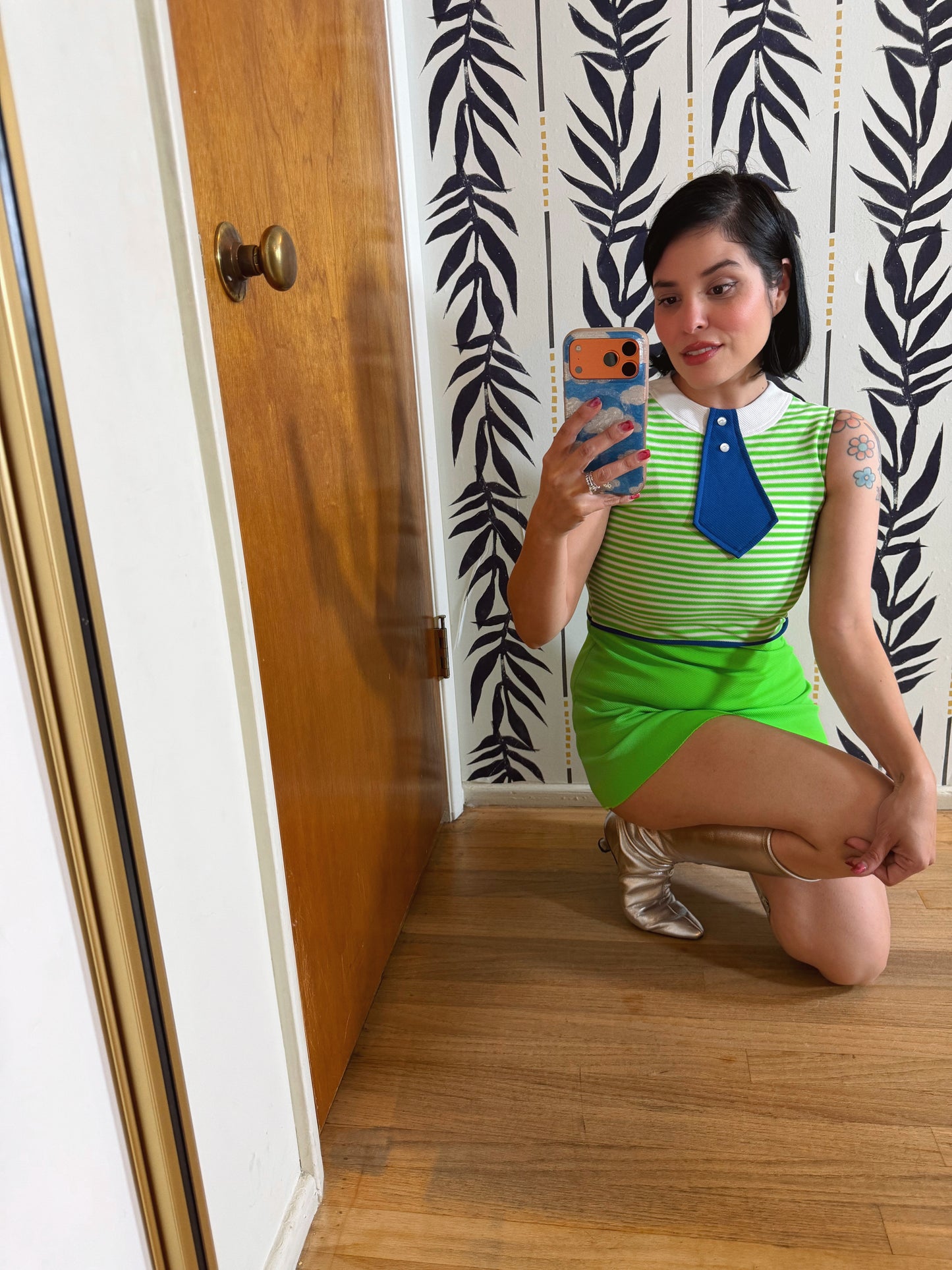 60s MOD trompe l'oeil Micro Mini Fits XS