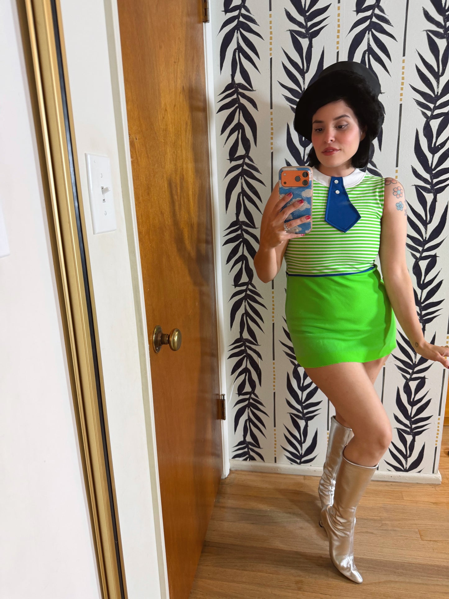60s MOD trompe l'oeil Micro Mini Fits XS