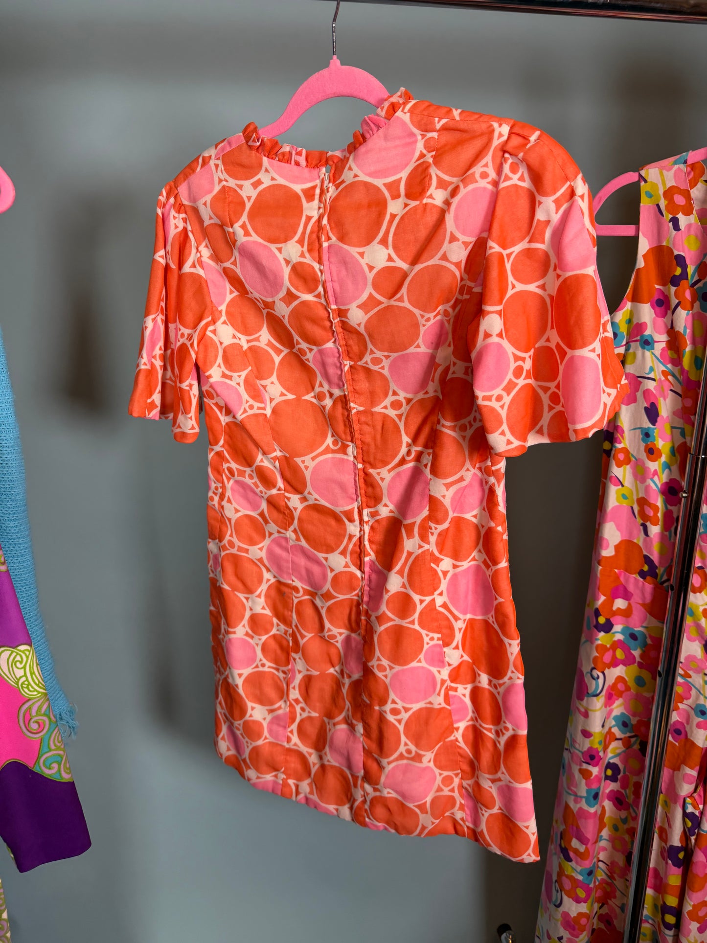 60s Bold Polkadot Mini Dress Sassy by Gregg Draddy Fits XS-SM