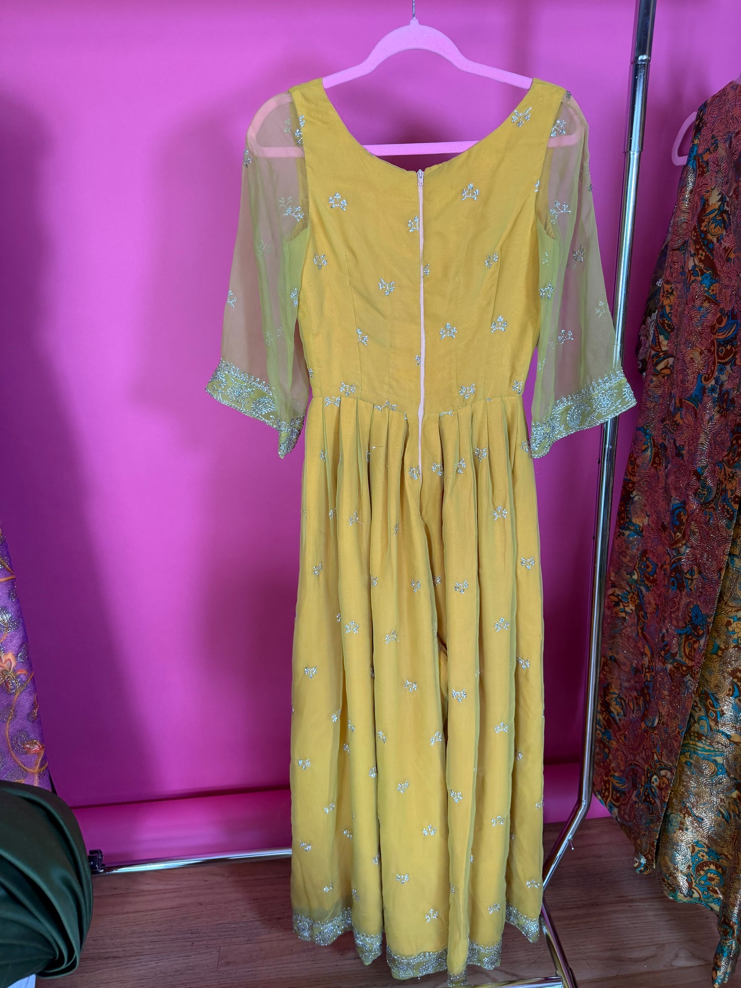 Vintage 60s Kukulus Originals Marigold Chiffon Jumpsuit Fits XS-SM