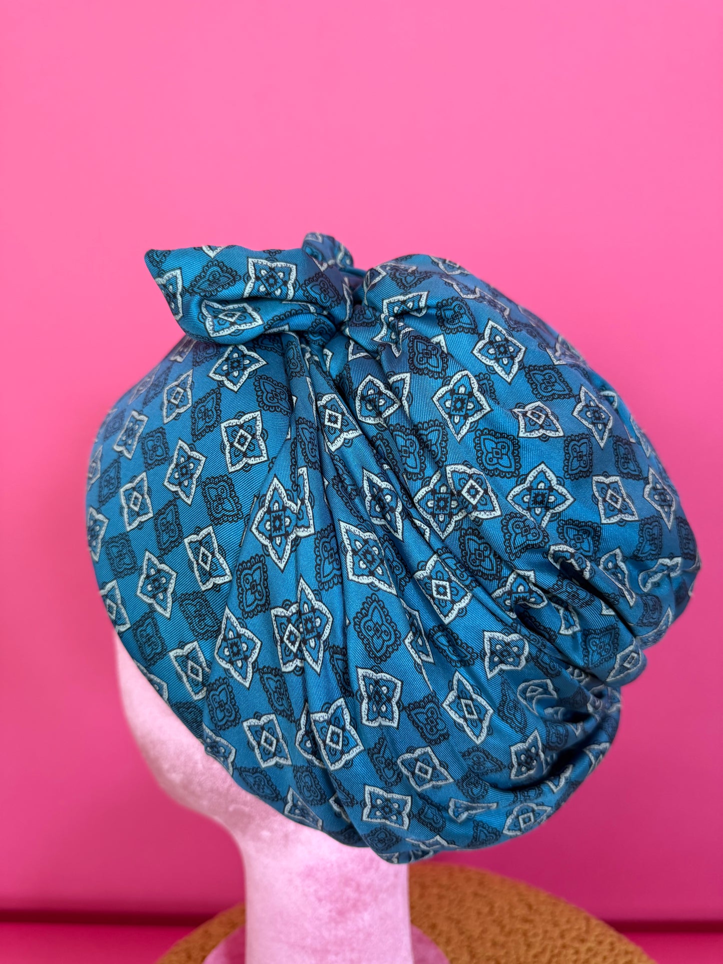 Vintage 60s Filbert Orcel made in France Silk Brocade Turban