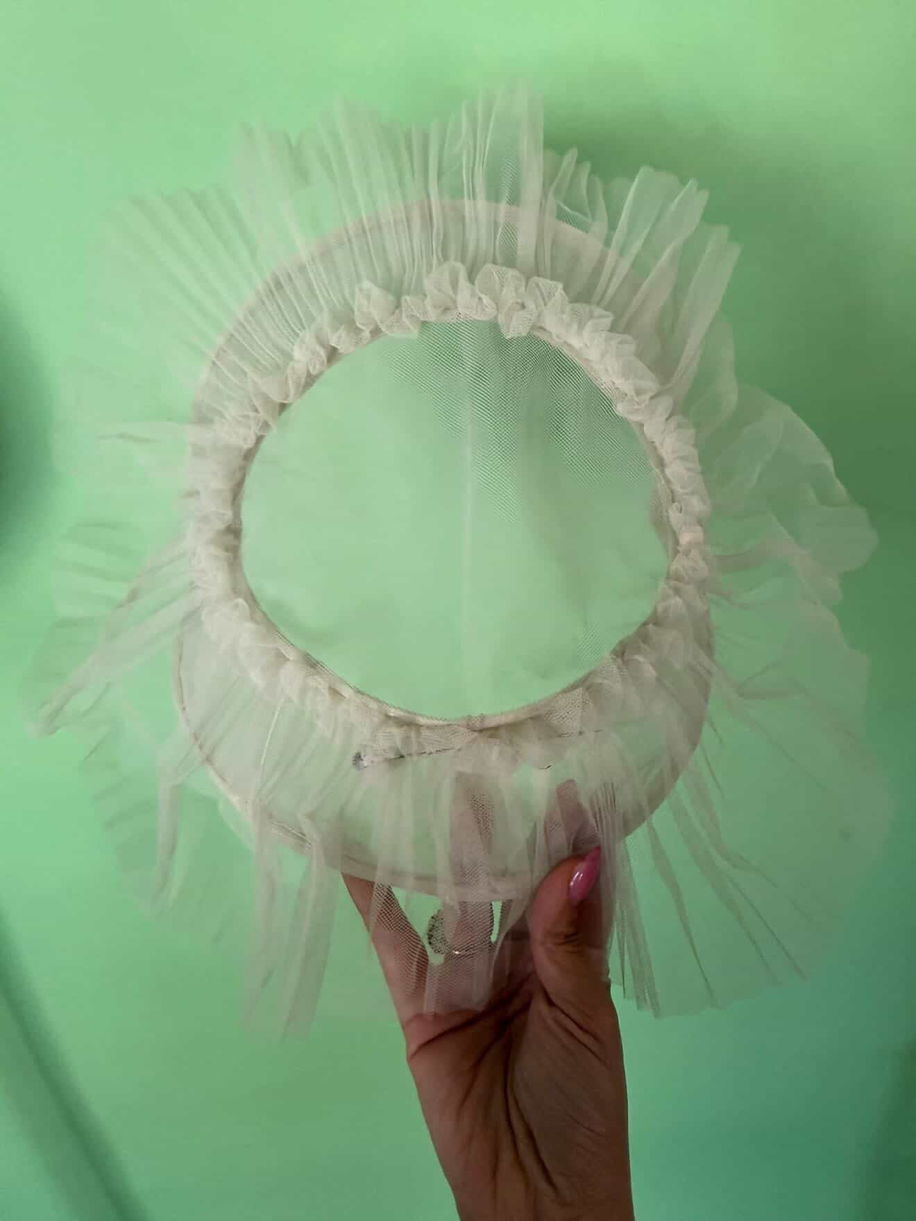 Vintage 50s White Tulle Facinator Hat