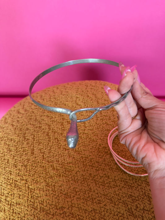 Vintage 60s Silver Snake Collar Fits Most Sizes