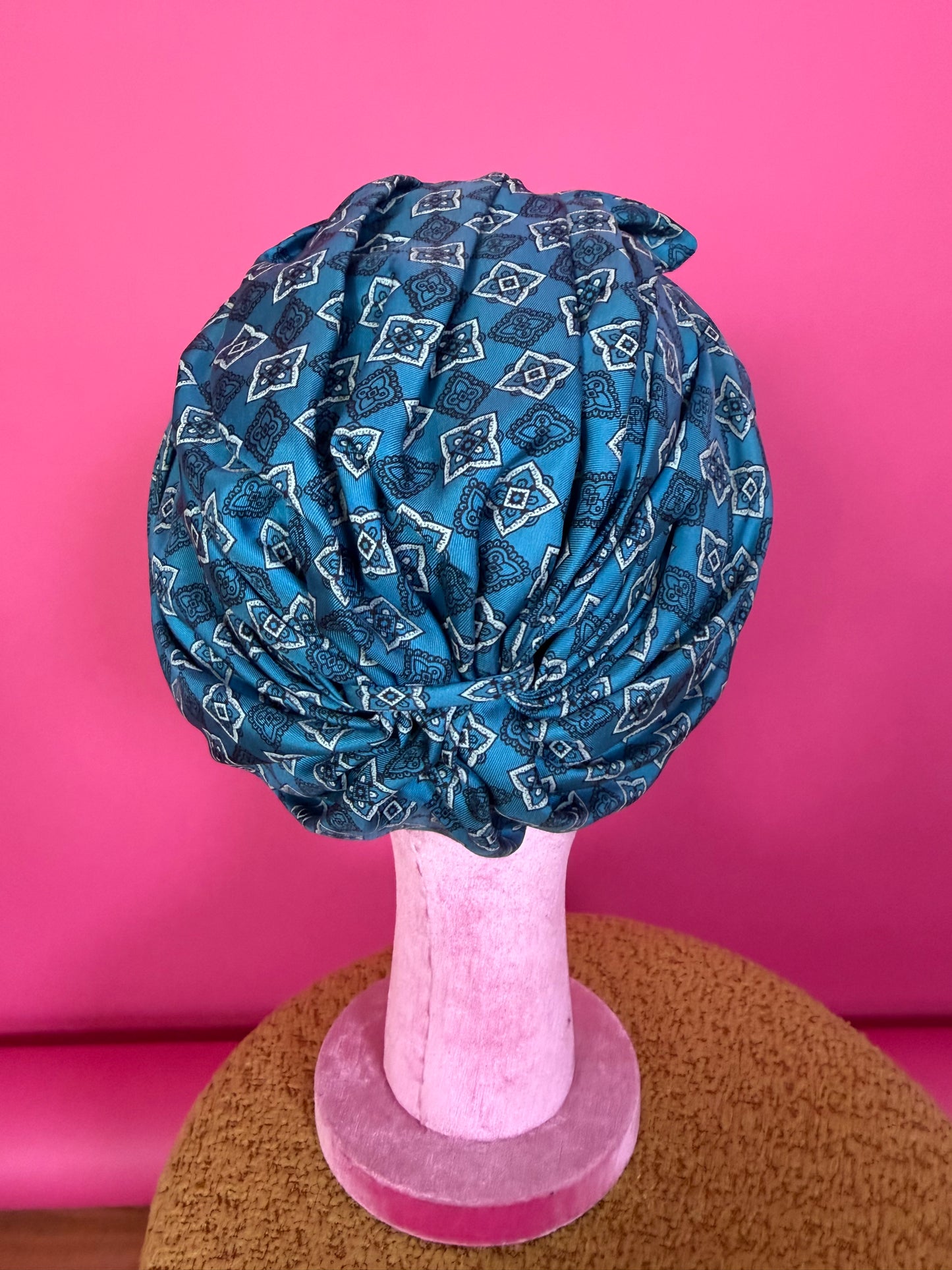Vintage 60s Filbert Orcel made in France Silk Brocade Turban