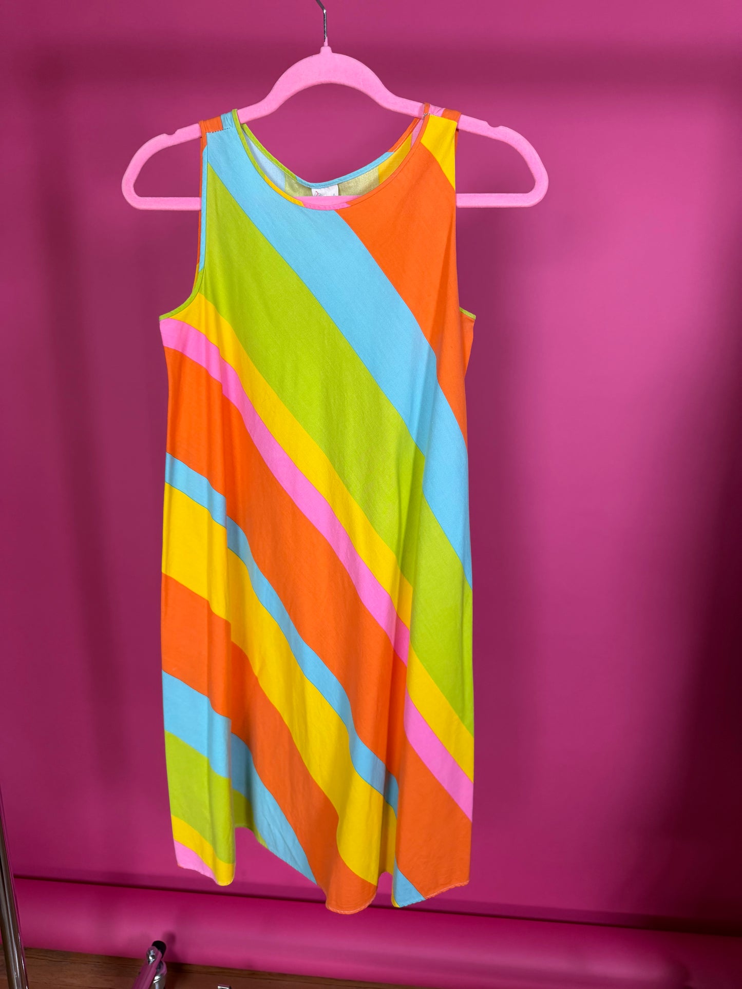 Vintage 60s Trapeze Rainbow Dress by Gaymode Pennys Fits XS-SM & Possible Size M