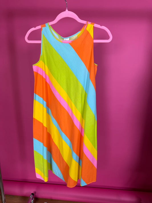 Vintage 60s Trapeze Rainbow Dress by Gaymode Pennys Fits XS-SM & Possible Size M