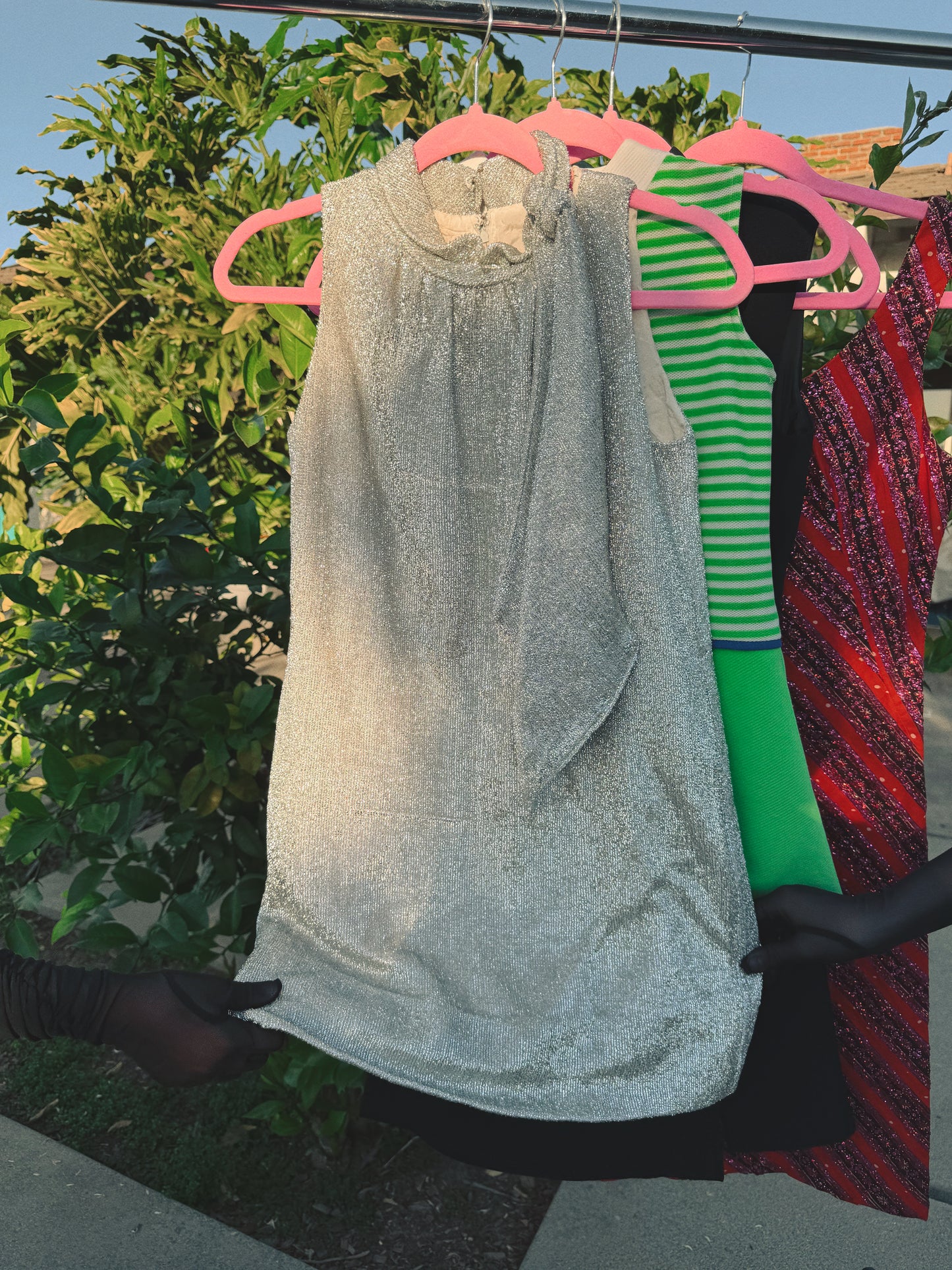 60s Silver Metallic Go Go Dress by Fashion Creations ALGO Fits XS-SM