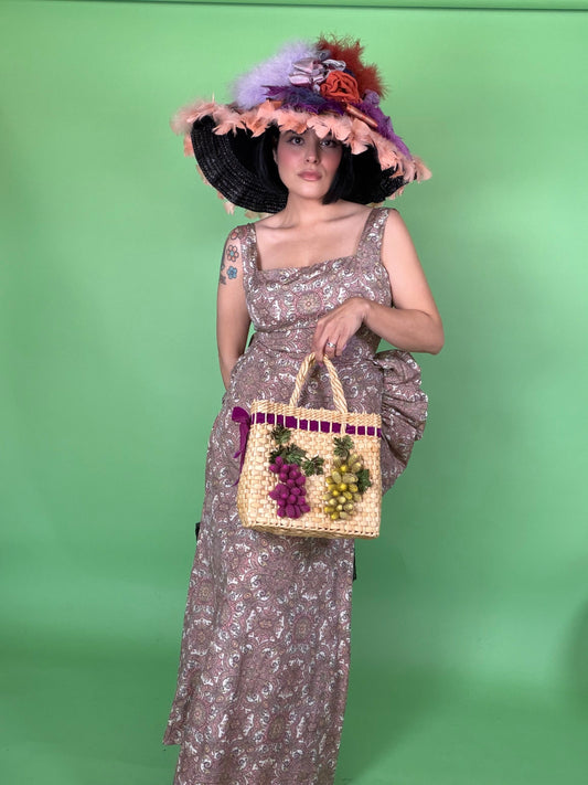 Vintage 60s Grape 3-D Novelty Strawbag