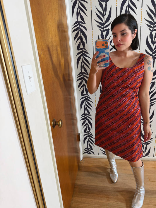 60s Vintage Mod Glitter Dress by Miss Polly for Calypso Fits XS-SM