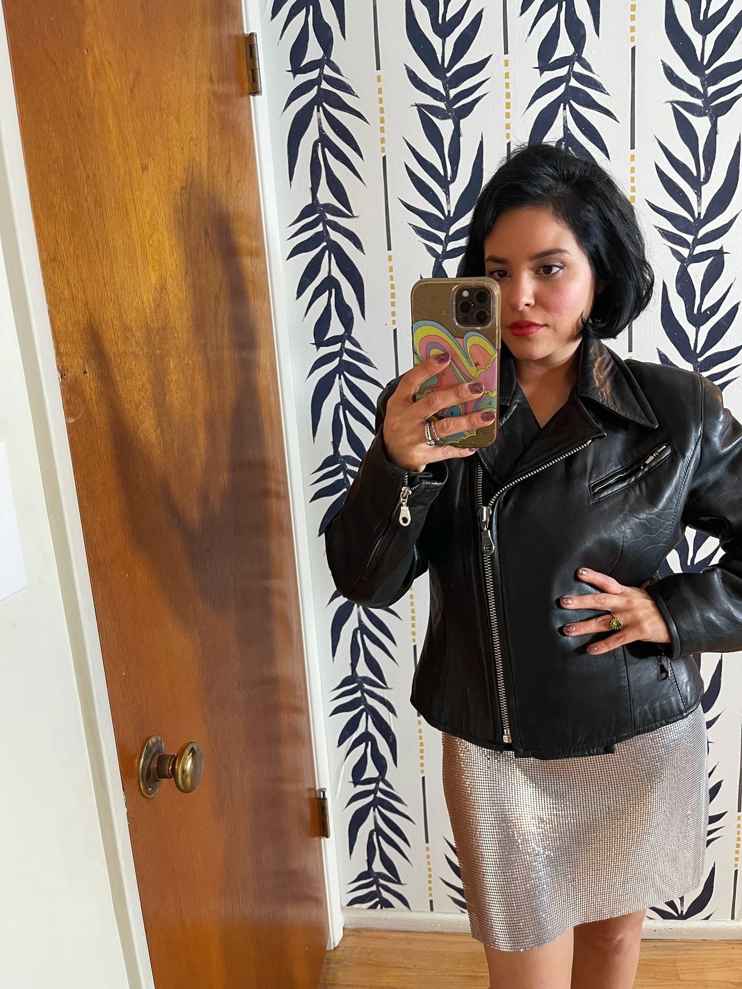 Vintage 80s "Luis Alvear" Leather Jacket - Fits Up To Size L