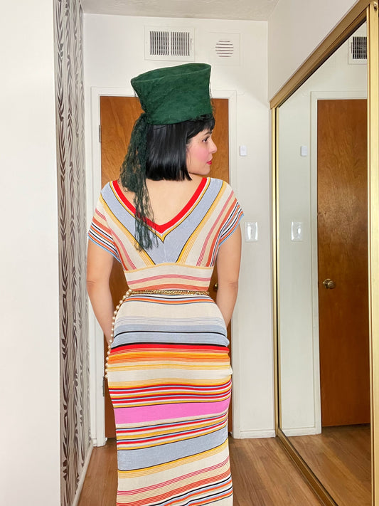 Vintage 30s 40s "Merrimac Hat Corp." Green Architectural Hat - One Size Fits Most