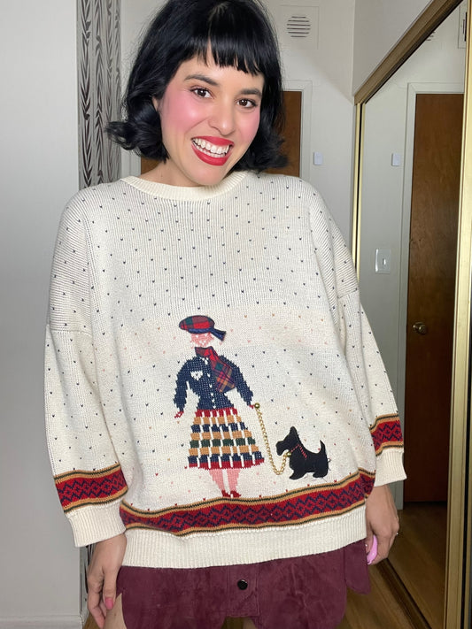 Vintage 80s 90s "Sweater Loft USA" Novelty Knit Sweater - Fits Up To Size XL