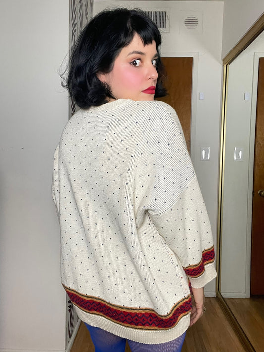 Vintage 80s 90s "Sweater Loft USA" Novelty Knit Sweater - Fits Up To Size XL