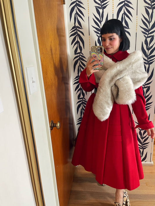 Vintage 60s Faux Fox Wrap - One Size