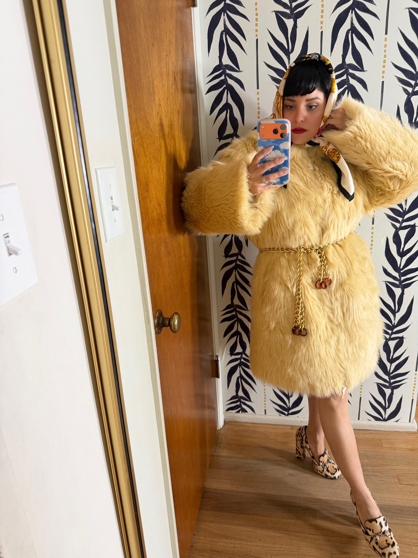 Vintage 60s / 70s Faux Fur Shag Coat Fits S-L