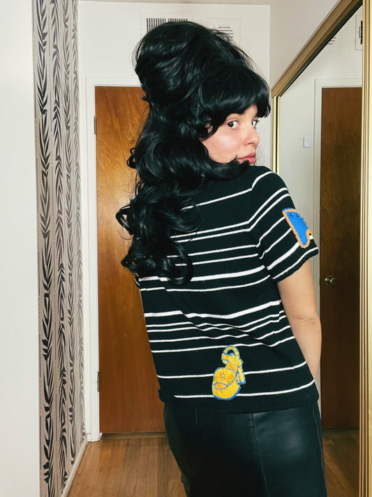 Vintage 1998 "Michael Simon" Short Sleeve Shoe Cardigan - Fits Up To Size L