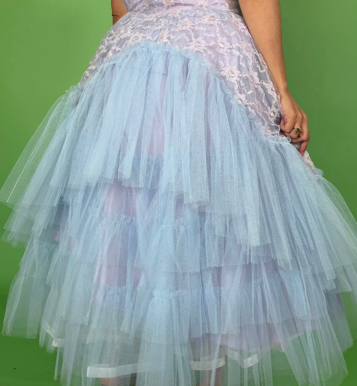 Vintage 50s Blue Ombre Cupcake Party Dress XS-SM