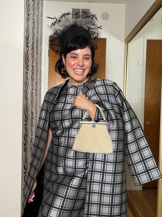 40s Whiting & Davis Chainmail Ivory Purse