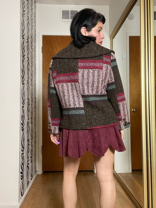 Vintage 80s 90s Made In France Woven Jacket - Fits Up To Size L, Possibly XL