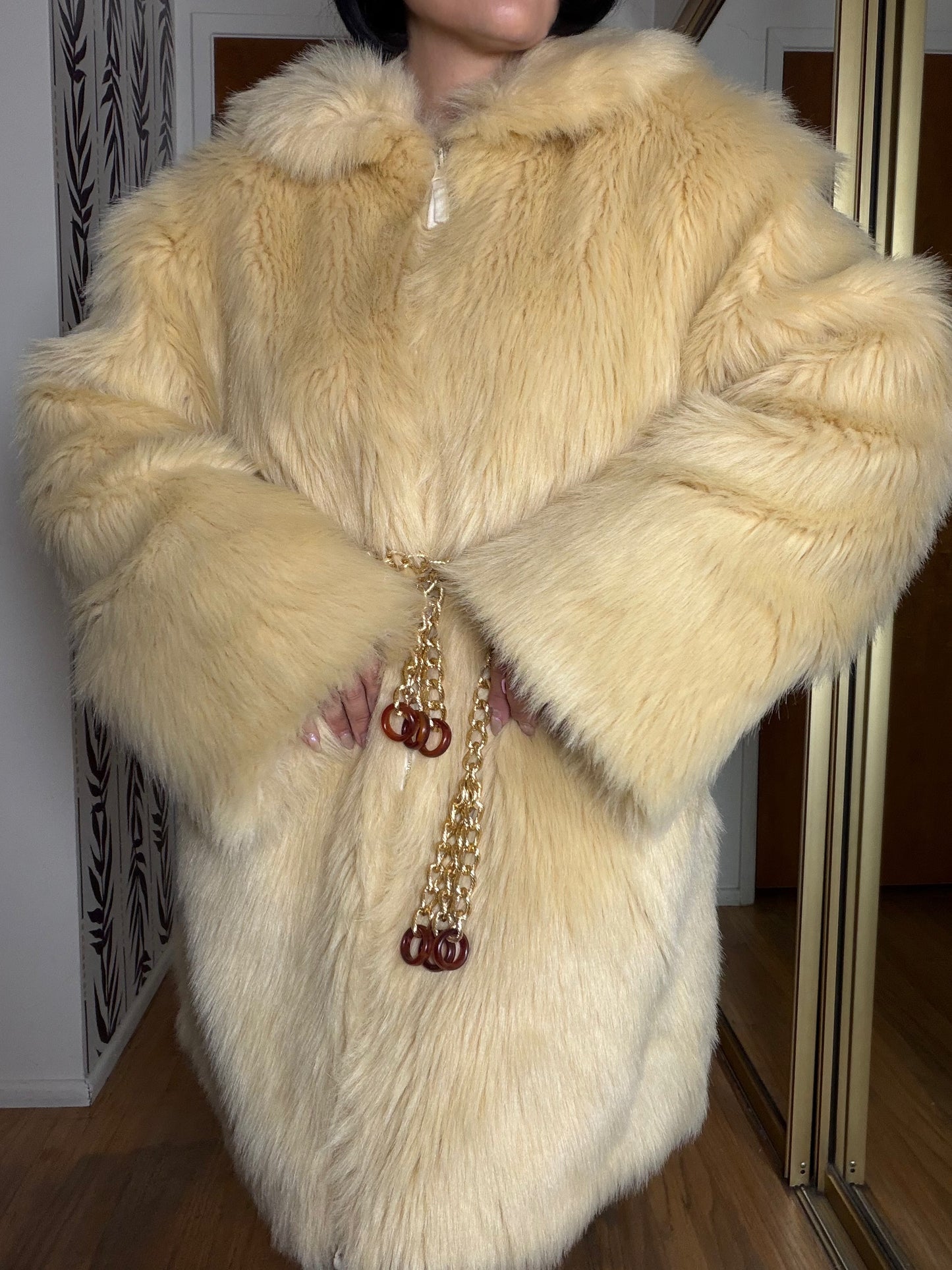 Vintage 60s / 70s Faux Fur Shag Coat Fits S-L