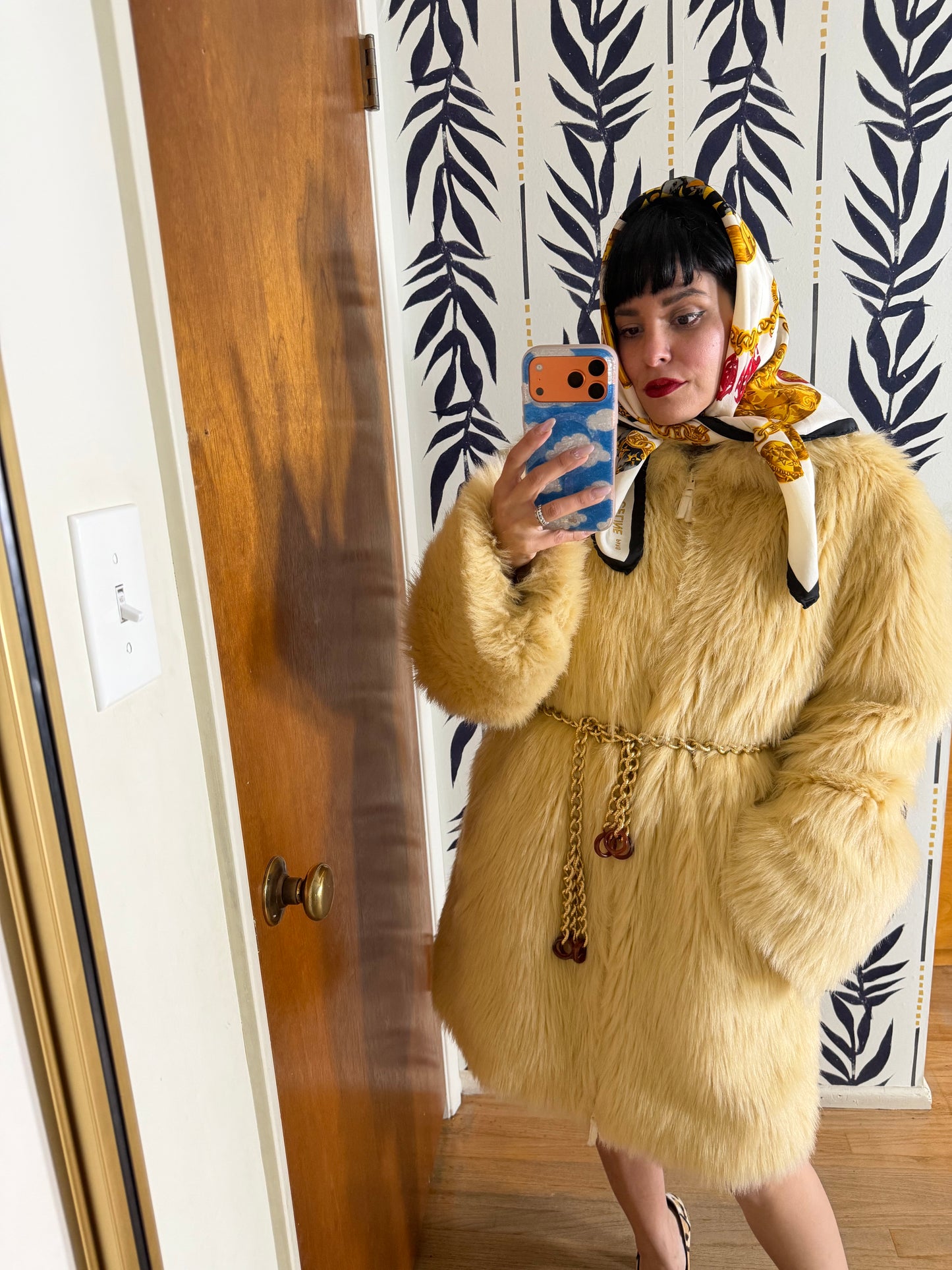 Vintage 60s / 70s Faux Fur Shag Coat Fits S-L