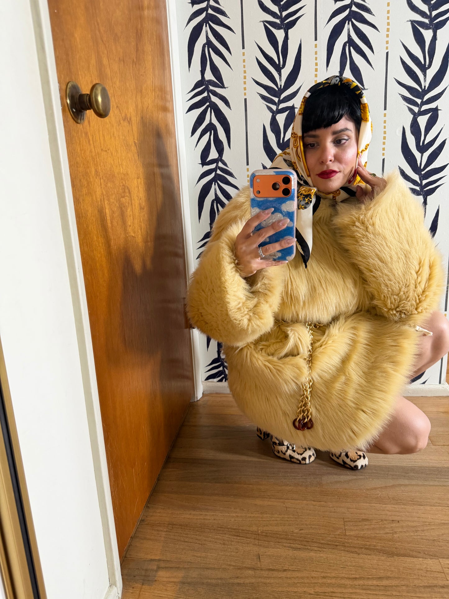 Vintage 60s / 70s Faux Fur Shag Coat Fits S-L