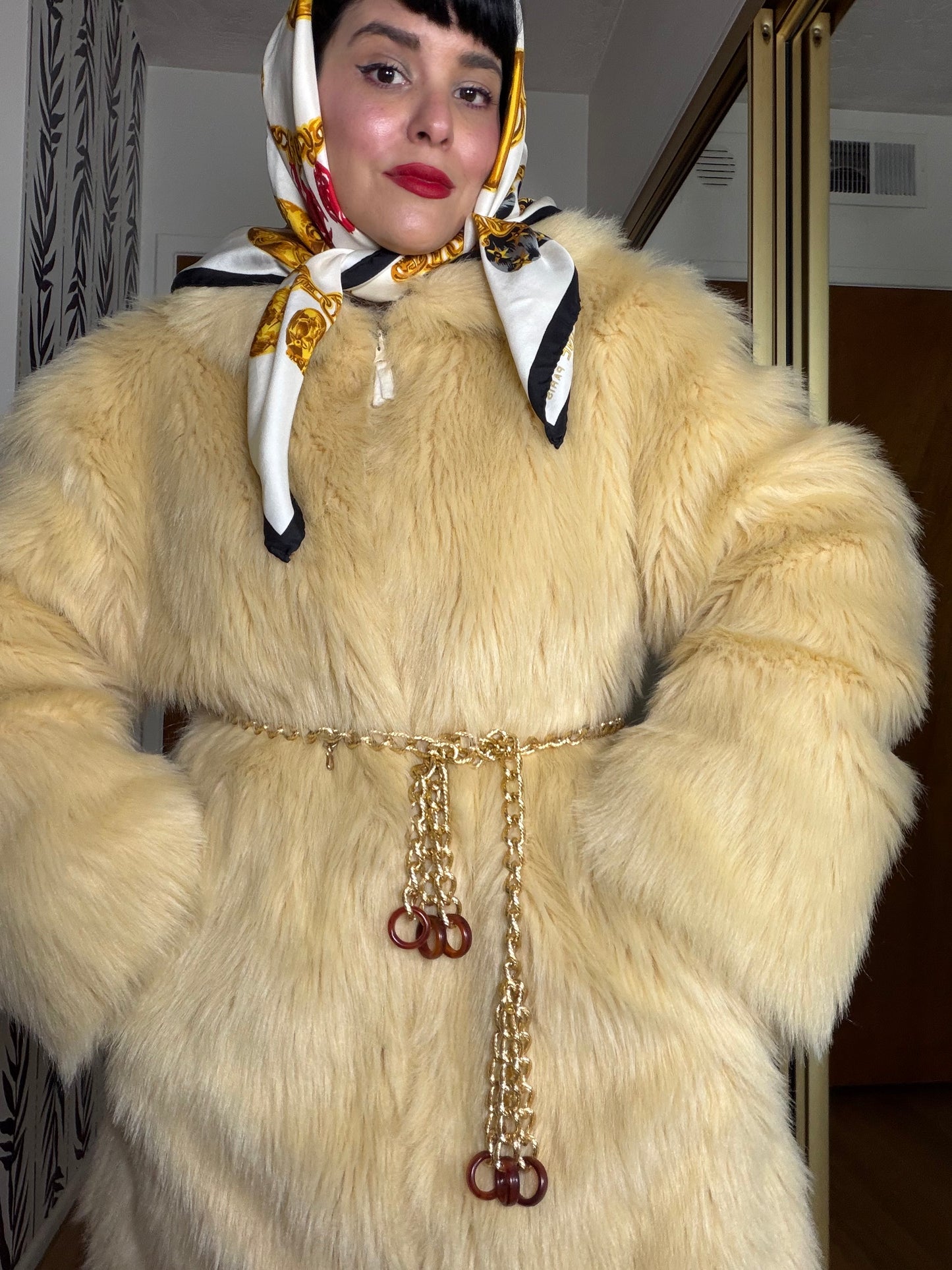 Vintage 60s / 70s Faux Fur Shag Coat Fits S-L