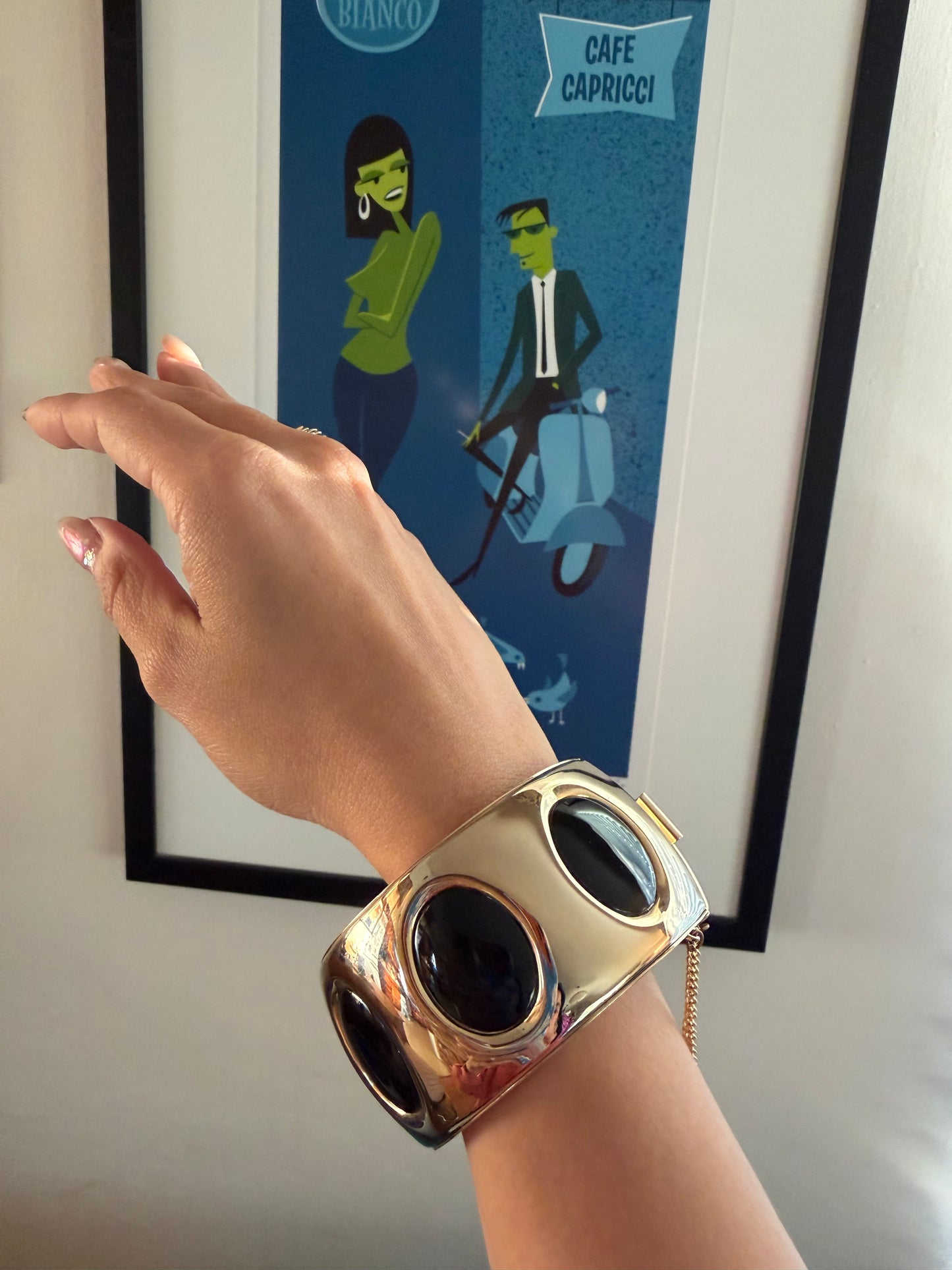 Vintage 60s/ 70s Mod Silver Braclet with Chain