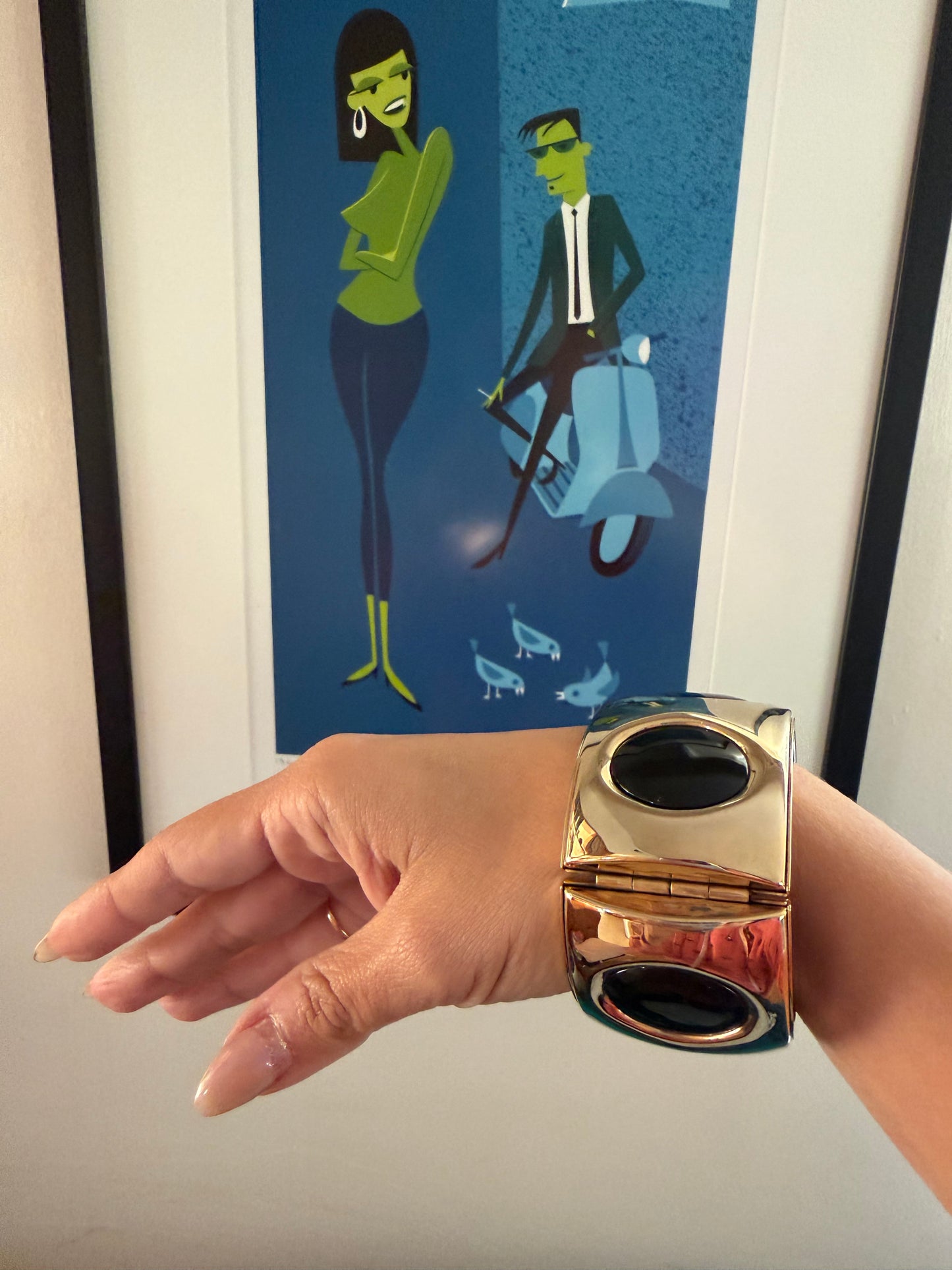 Vintage 60s/ 70s Mod Silver Braclet with Chain