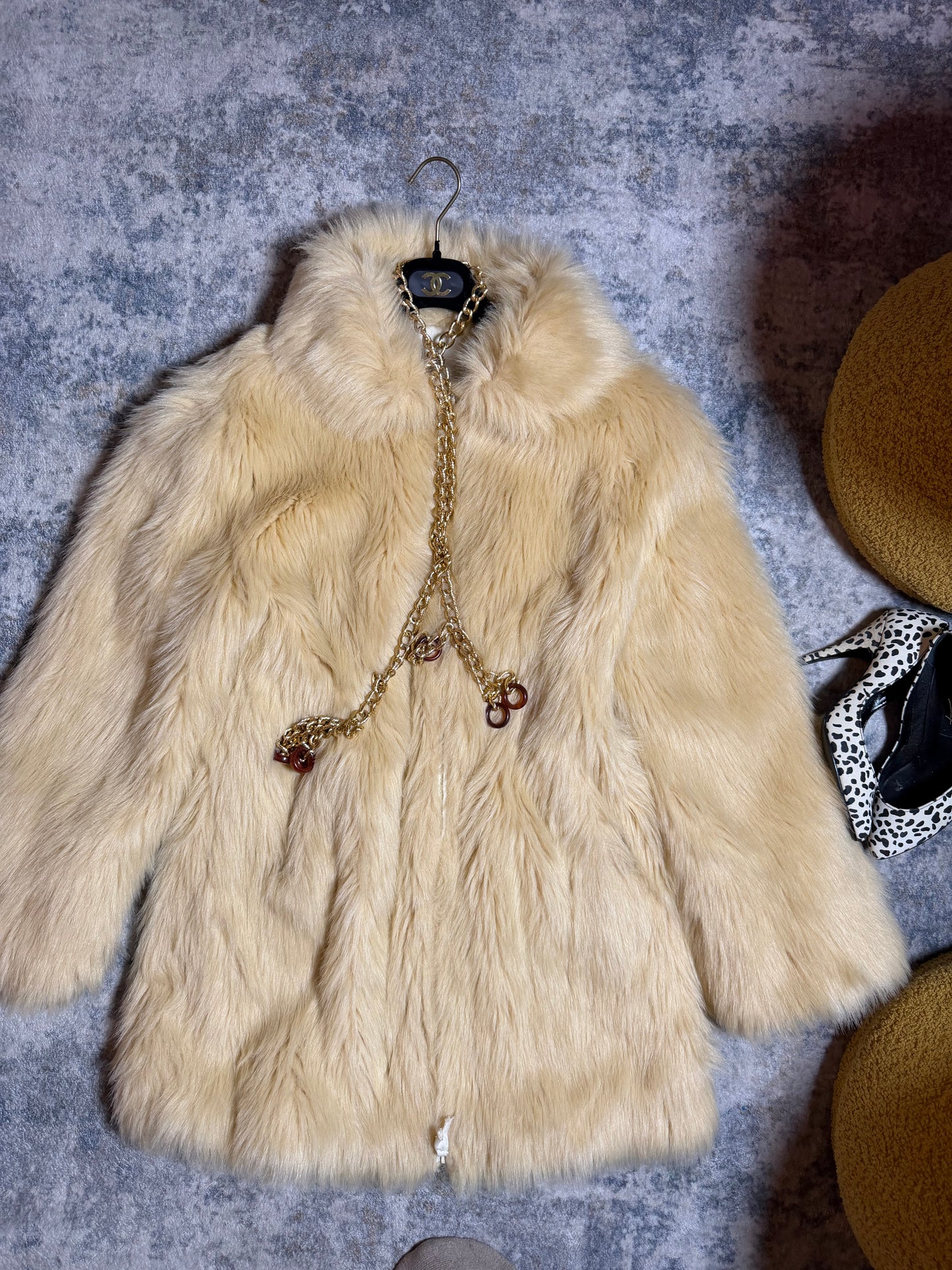 Vintage 60s / 70s Faux Fur Shag Coat Fits S-L