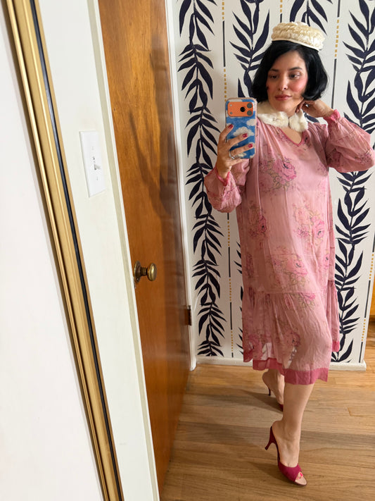 50s Rabbit Fur detachable Collar with faux faces