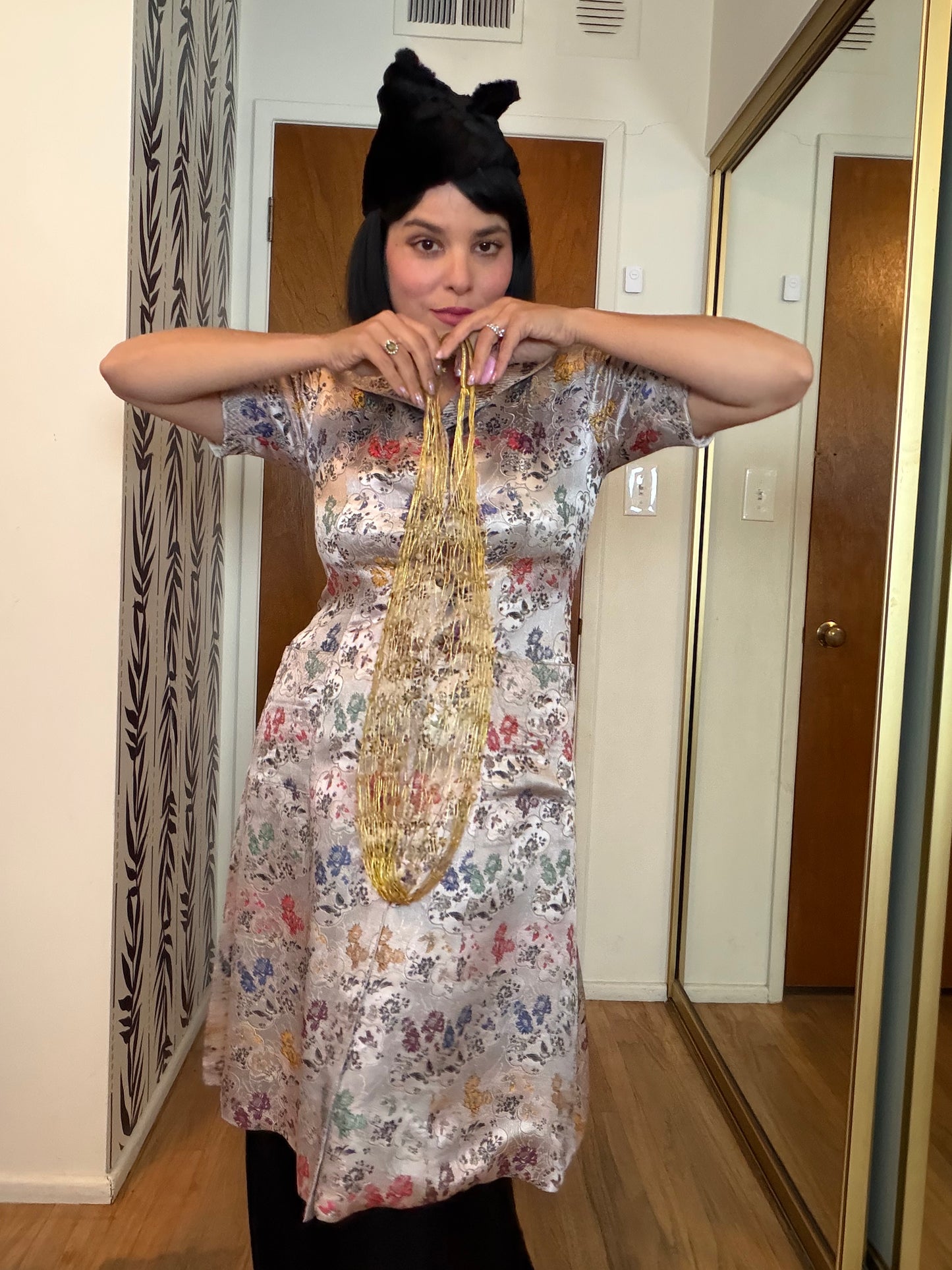 Vintage Gold Mesh Pearl Fishman ShoulderBag