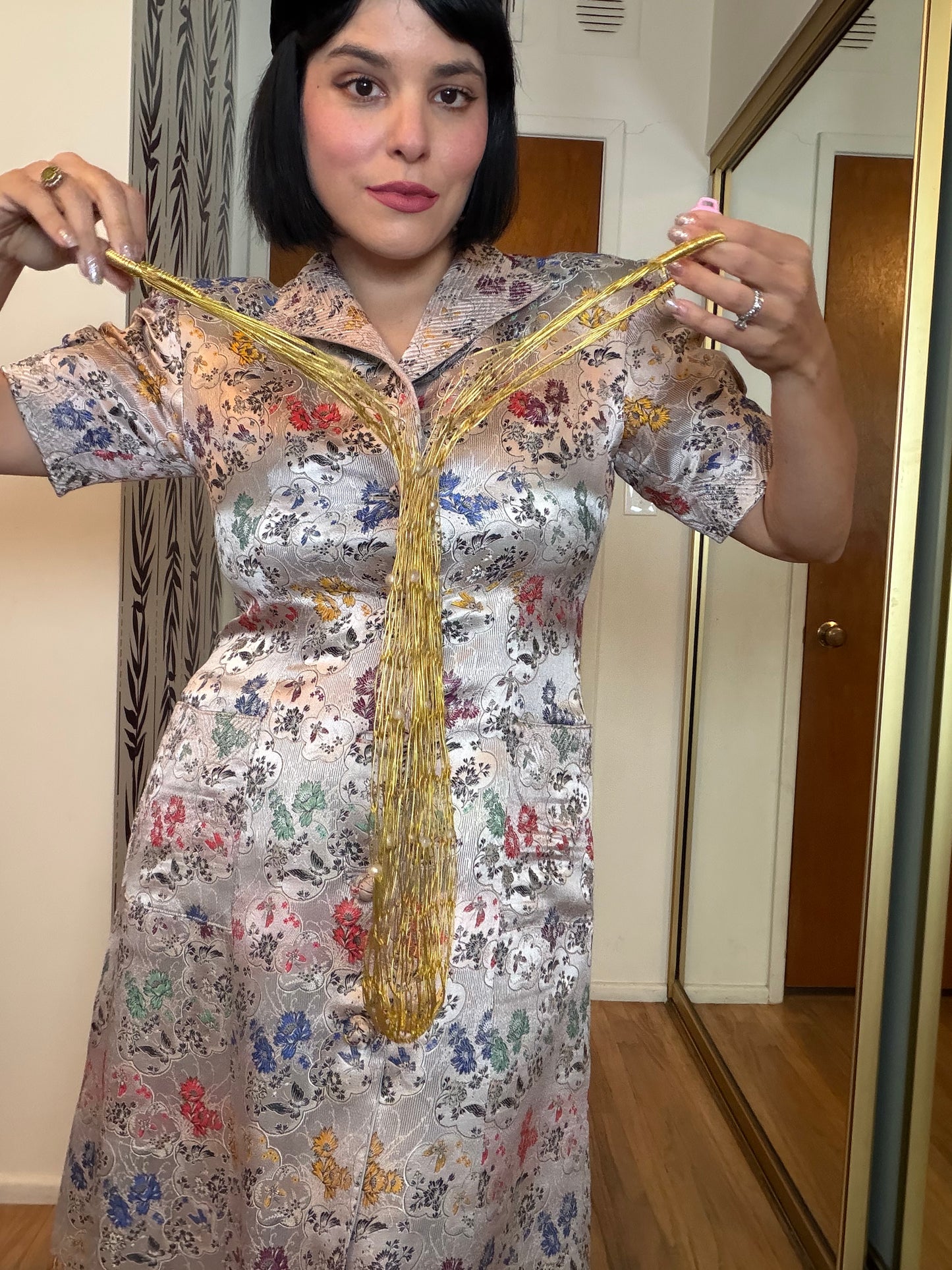 Vintage Gold Mesh Pearl Fishman ShoulderBag