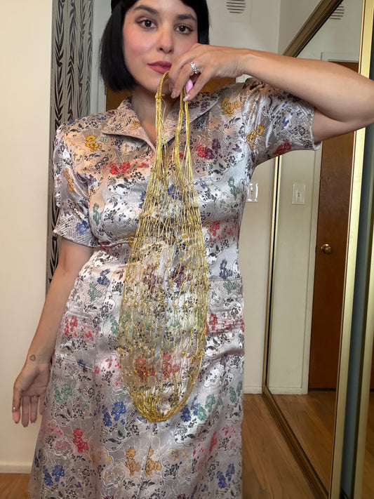 Vintage Gold Mesh Pearl Fishman ShoulderBag