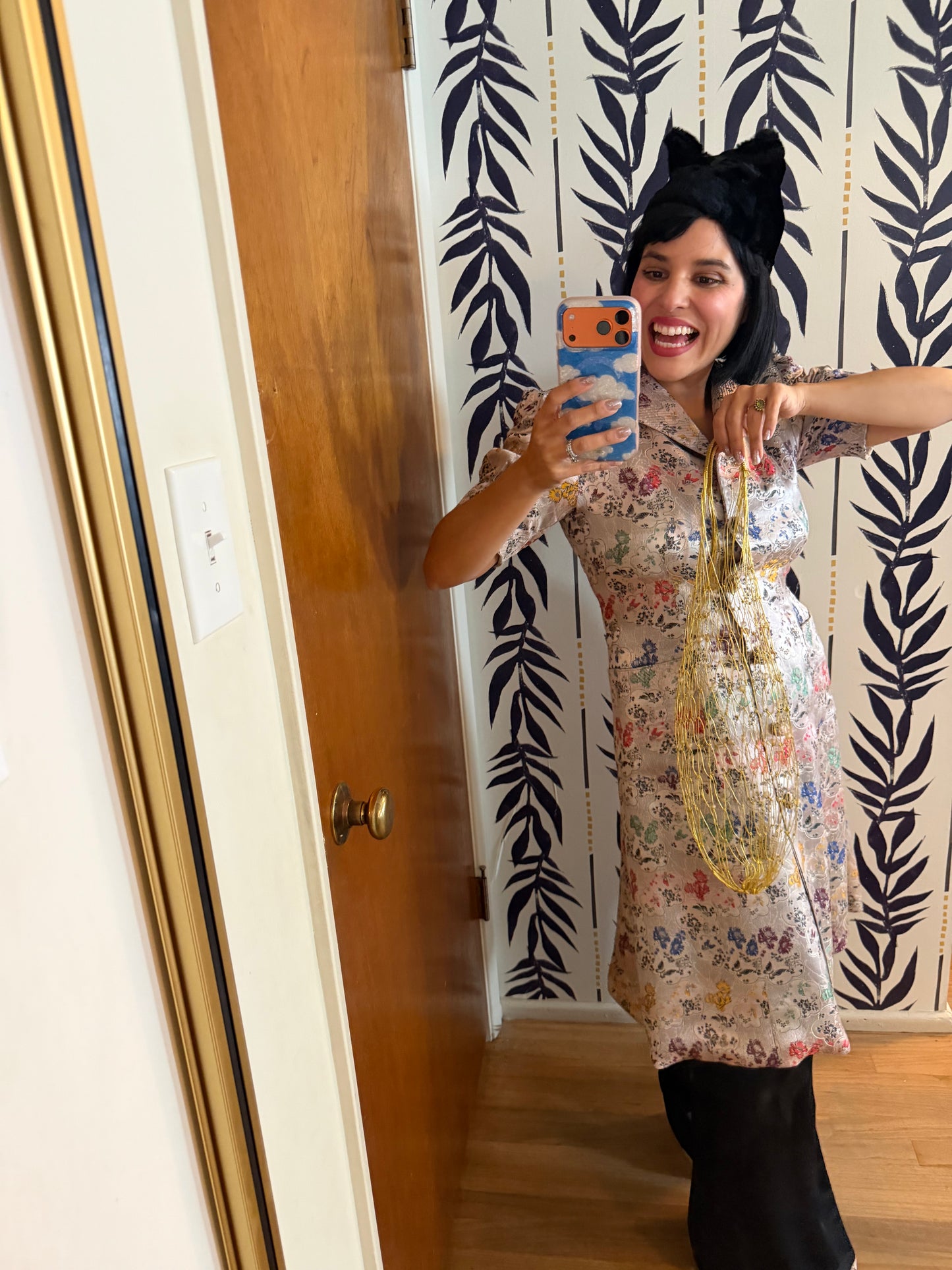 Vintage Gold Mesh Pearl Fishman ShoulderBag