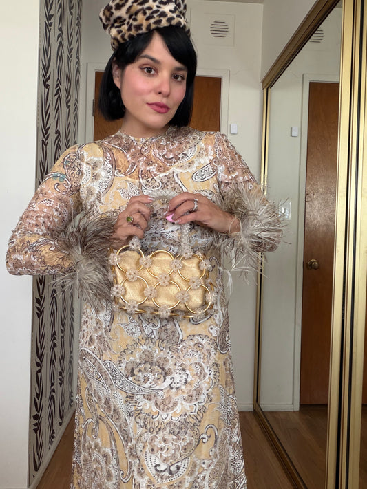 Mod 60s O-Ring Gold Handbag