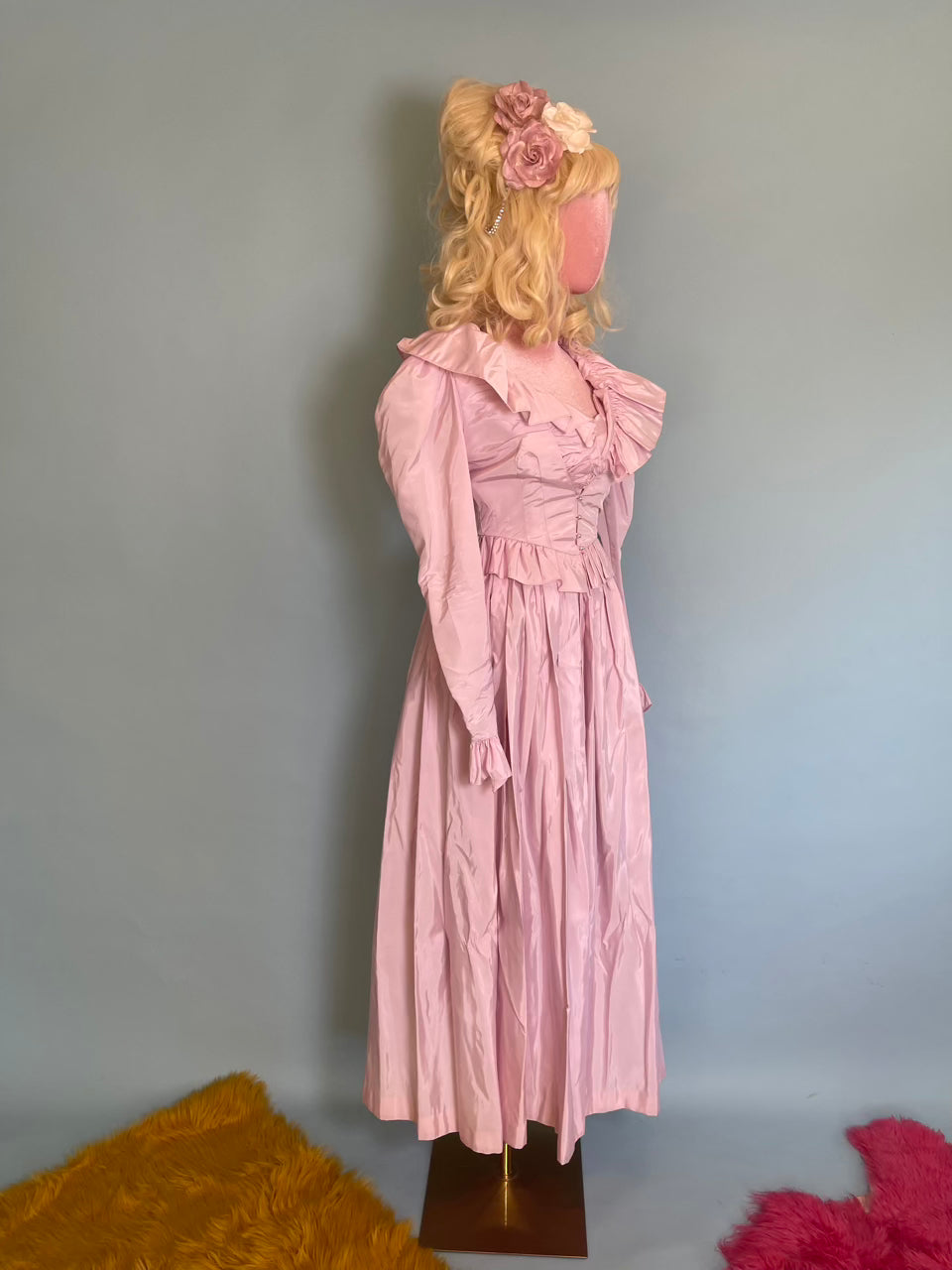 Vintage 80s "TD4 Electra" Pink Maxi Dress and Jacket Set Best Sizes XXS-XS