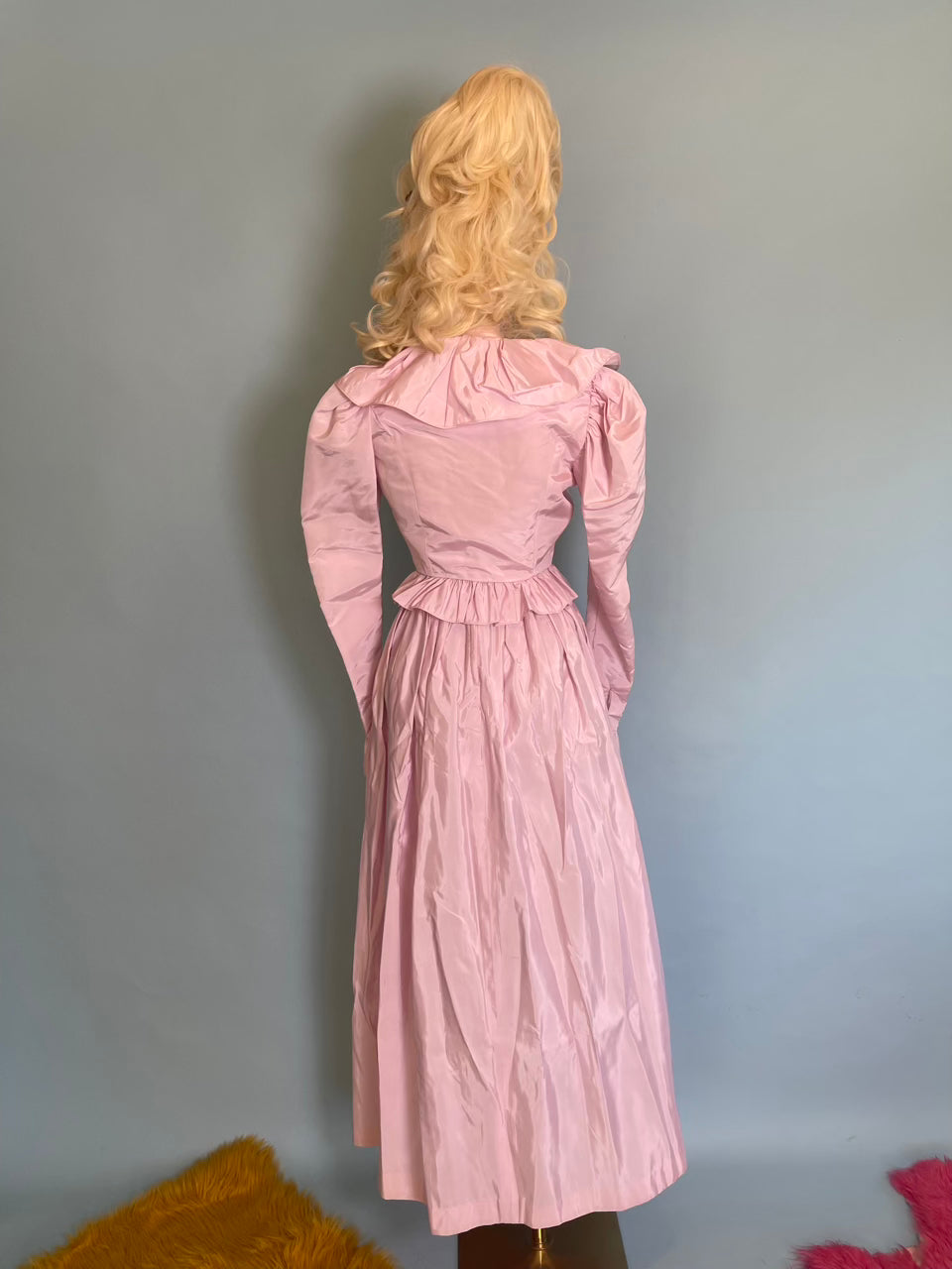 Vintage 80s "TD4 Electra" Pink Maxi Dress and Jacket Set Best Sizes XXS-XS