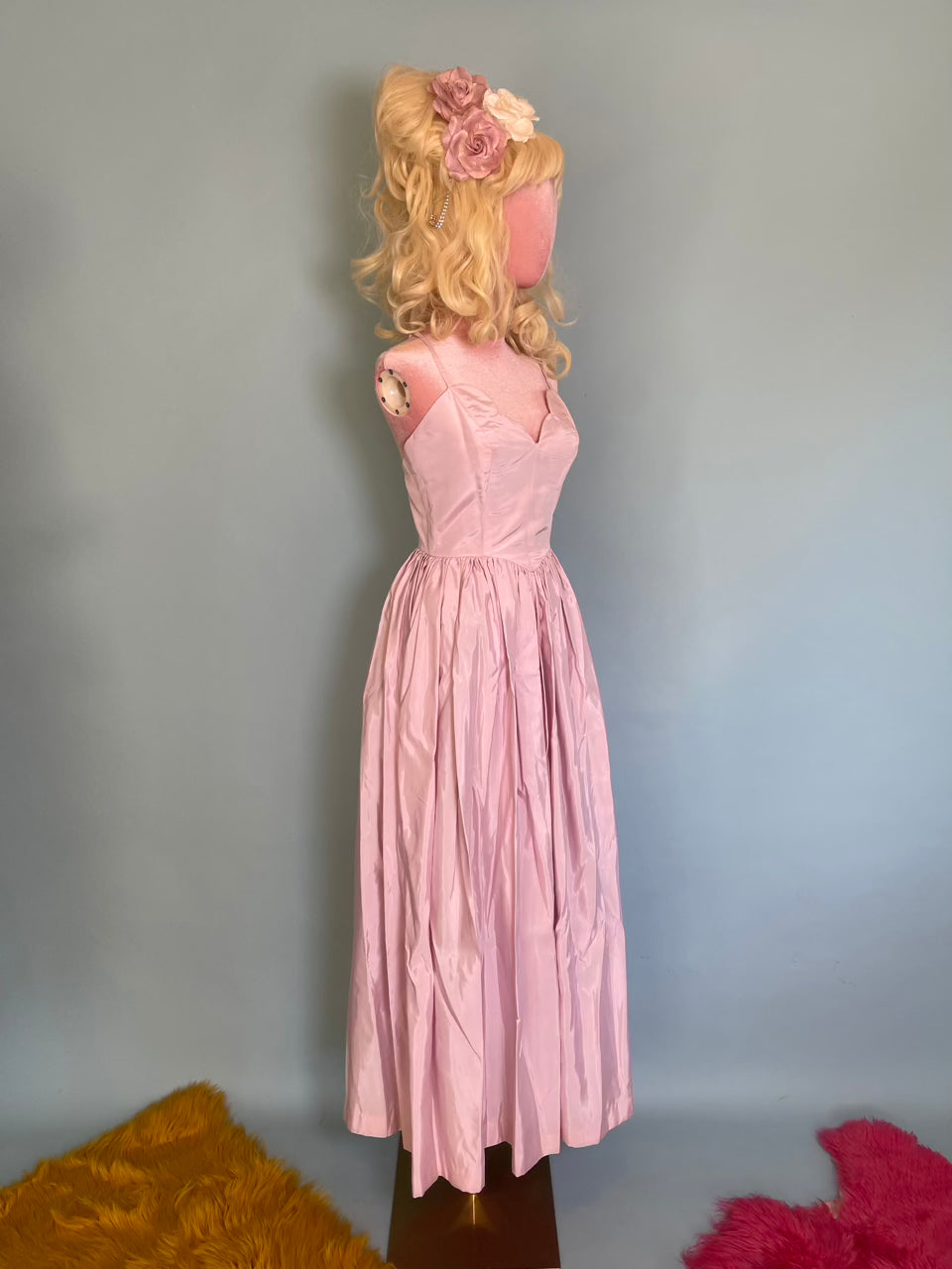 Vintage 80s "TD4 Electra" Pink Maxi Dress and Jacket Set Best Sizes XXS-XS