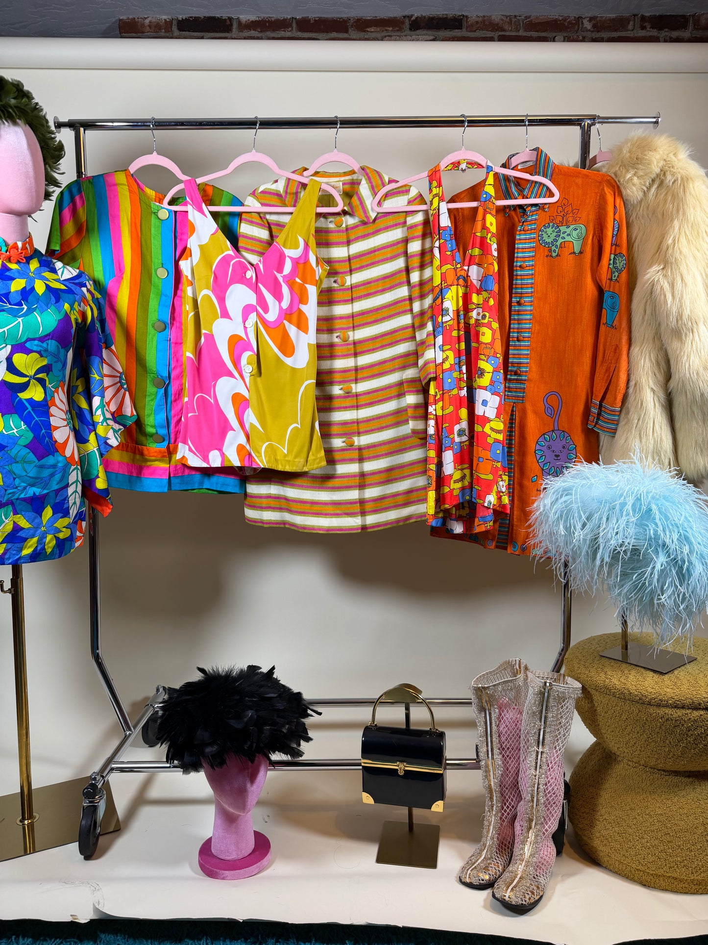 60s Rainbow Micro Mini by Smart Time Fits XS-SM