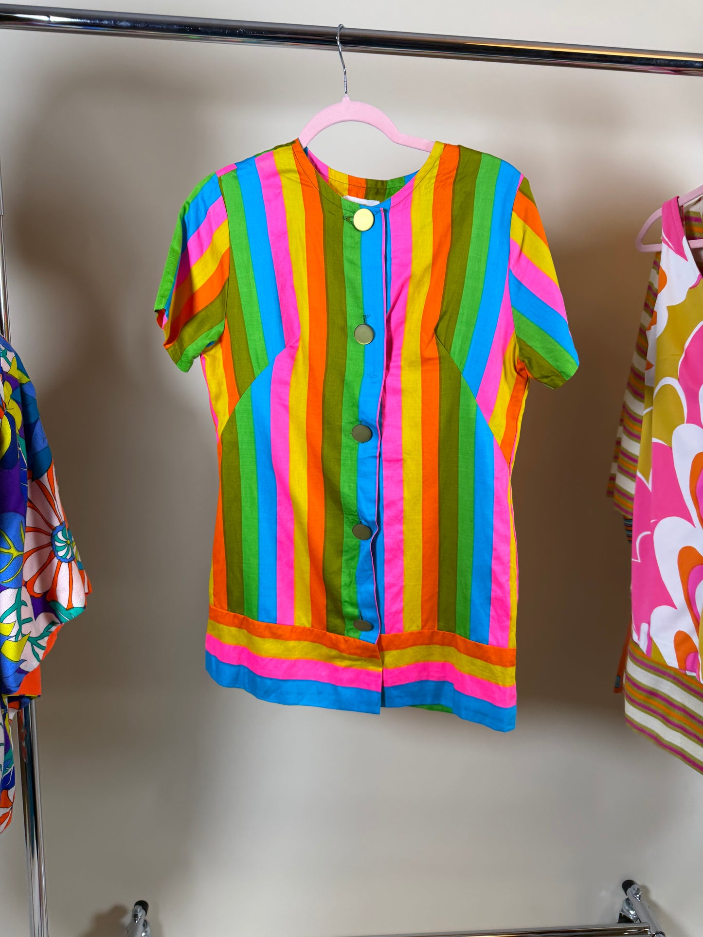 60s Rainbow Micro Mini by Smart Time Fits XS-SM