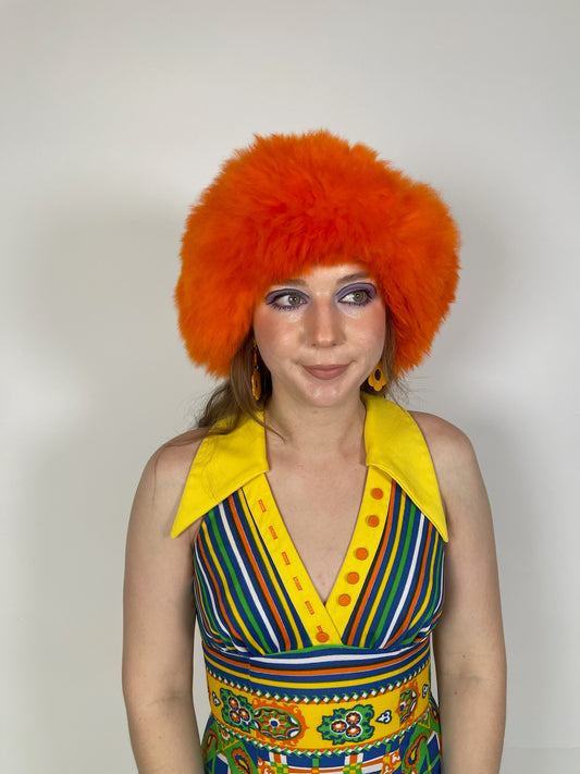 Baby Alpaca Hat - Neon Orange